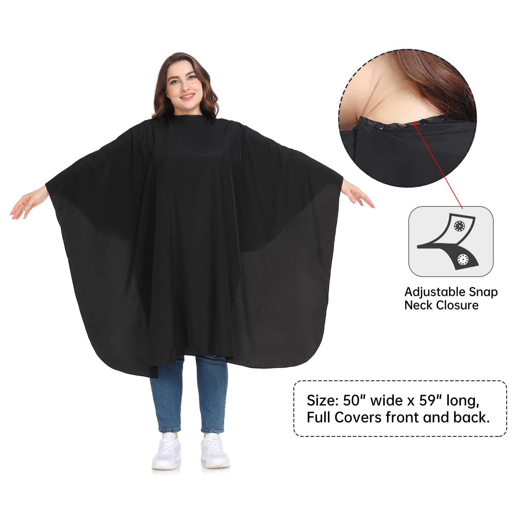 PERFEHAIR Barber Cape - Snap Closure Hair Cutting Cape, Soft & Lightweight Haircut Capes for Men & Women, Super Silky Smooth Texture - Image 3