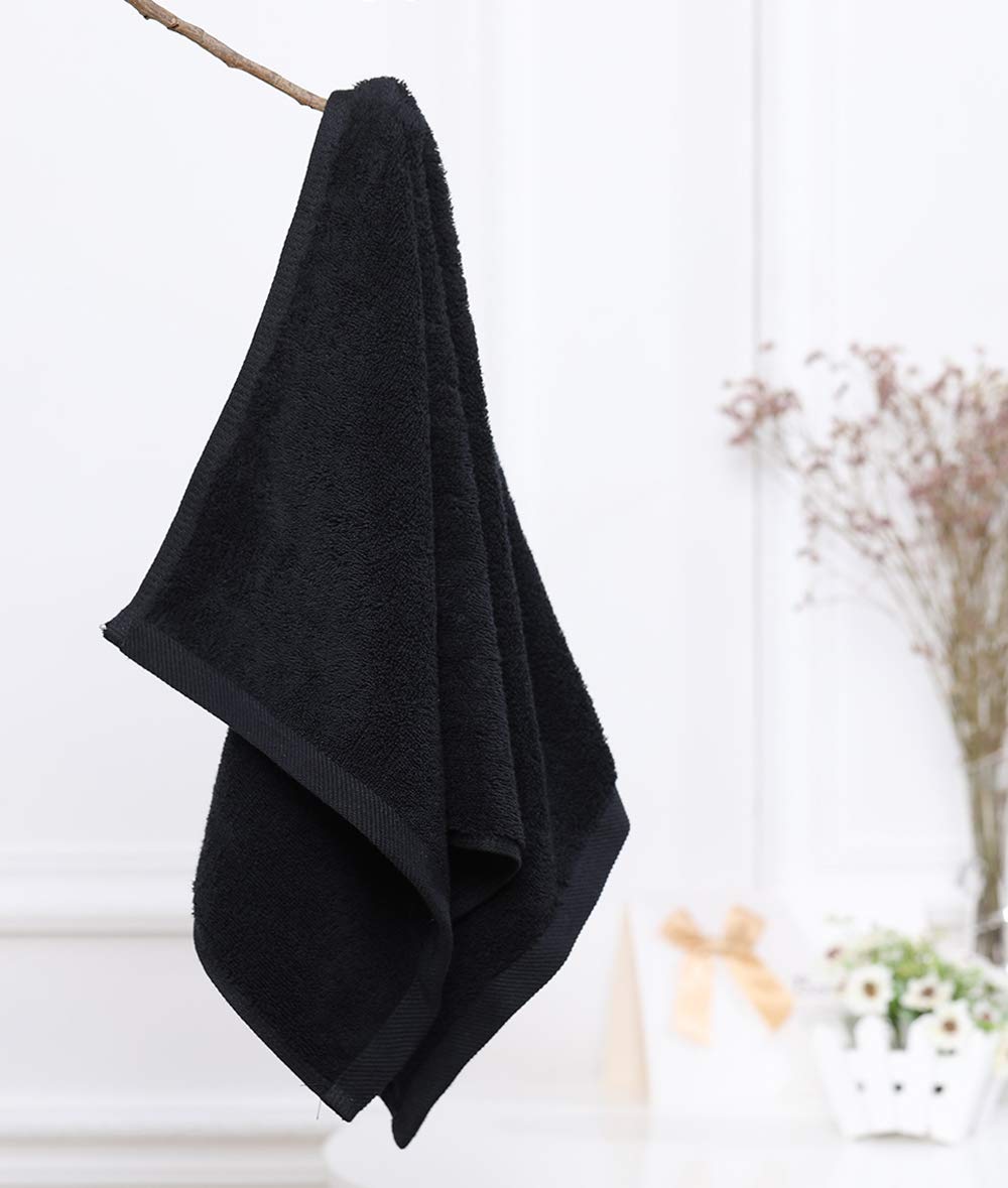 PERFEHAIR Black Salon Towels (2-Pack, 16 X 27 Inches)-Barber Hand Cotton Towel for Gym, Bath, Spa, Shaving, Shampoo - Image 6