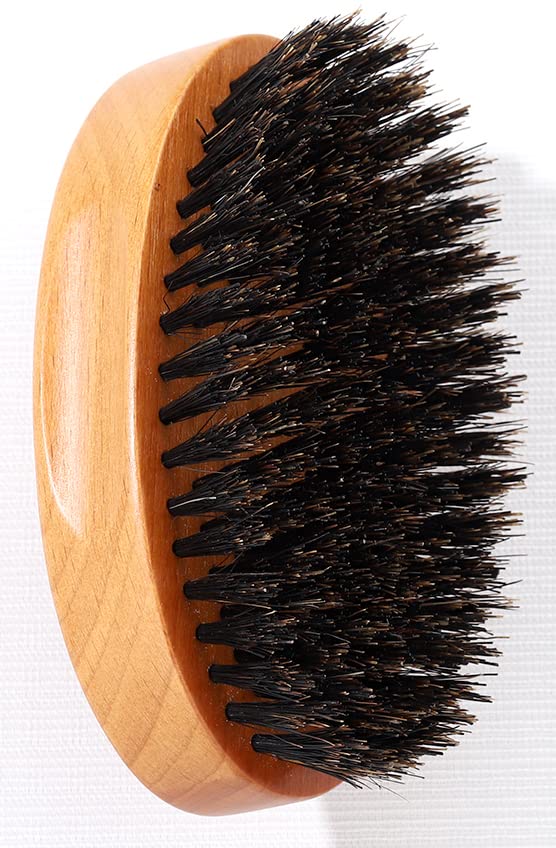 PERFEHAIR Boar Bristle Beard Brush for Men, Firm Bristles Wood Hair Comb for Mustache, Thin, Short Hair - Military Style - Image 7