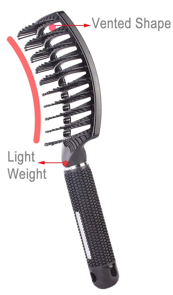 PERFEHAIR Curved Vented Hair Brush 2-Pack - Ergonomic Detangling and Massage Blow Dry Brush for Thick Hair, Vented Hairbrush for Women & Men - Image 3