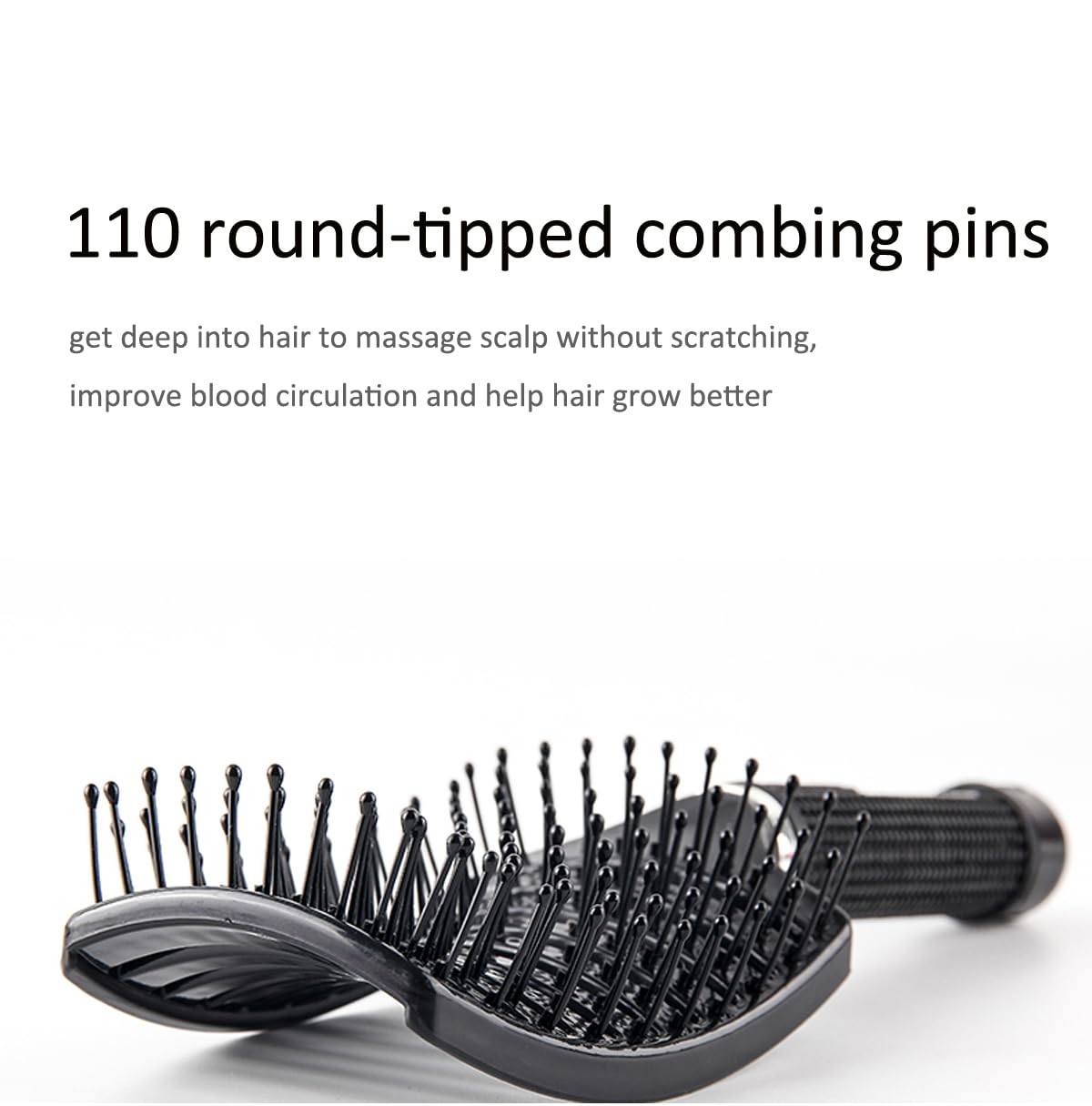 PERFEHAIR Curved Vented Hair Brush 2-Pack - Ergonomic Detangling and Massage Blow Dry Brush for Thick Hair, Vented Hairbrush for Women & Men - Image 4