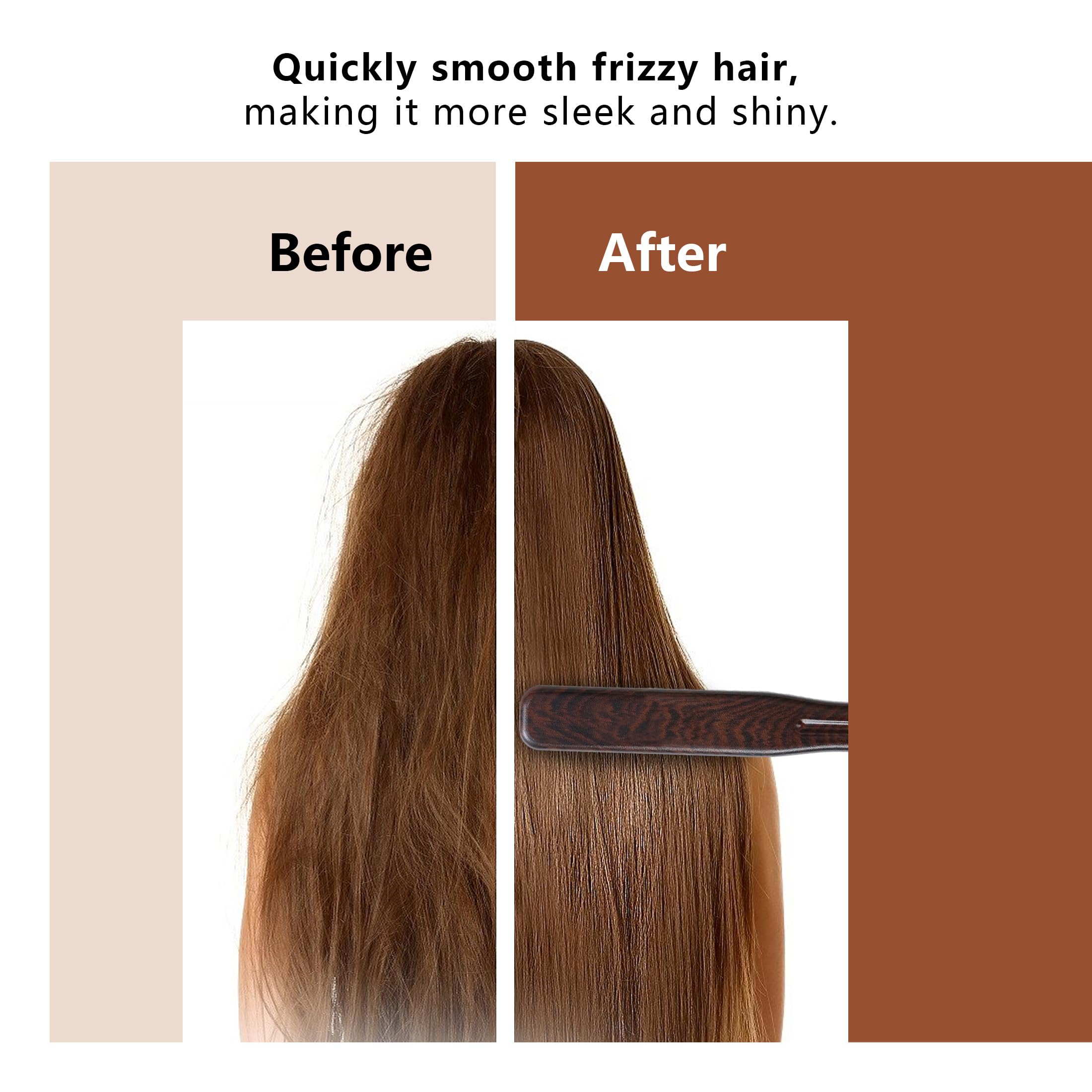 PERFEHAIR Double Sided Straightening Brush - Natural Boar Bristle Clamp for Smooth, Frizz-Free Styling, No Hair Pulling, Long-Lasting Design - Image 5