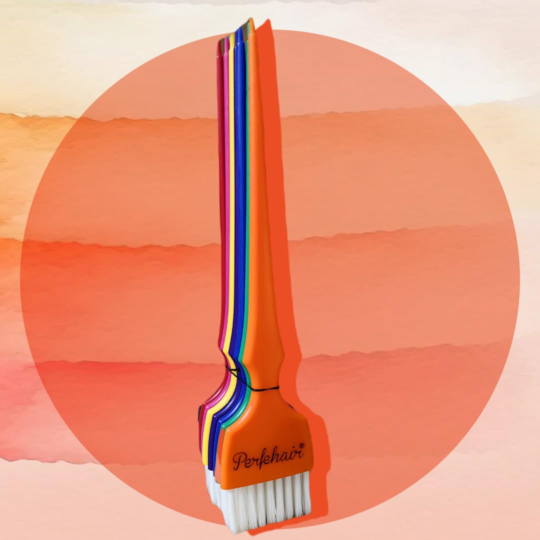 PERFEHAIR Hair Dye Brush Kit Coloring Tint Applicator Brushes Set-7 Rainbow Colors - Image 6