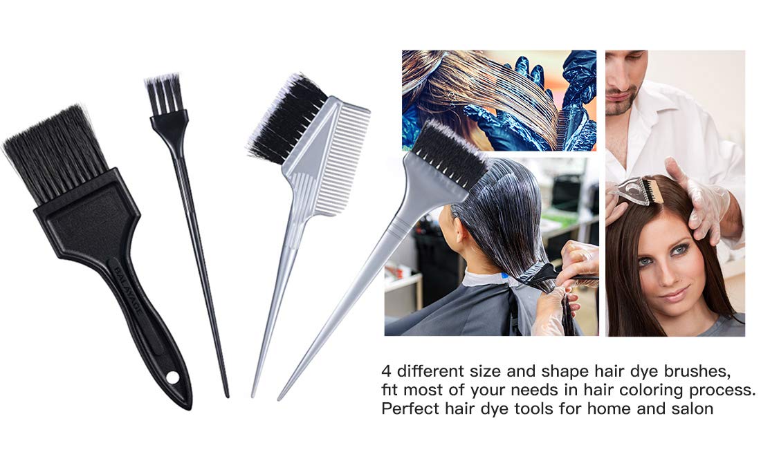 PERFEHAIR Hair Dye Brush Set -4 Pack, Hair Color Applicator Balayage Highlight Tint Brushes Comb Kit-Different Size - Image 5