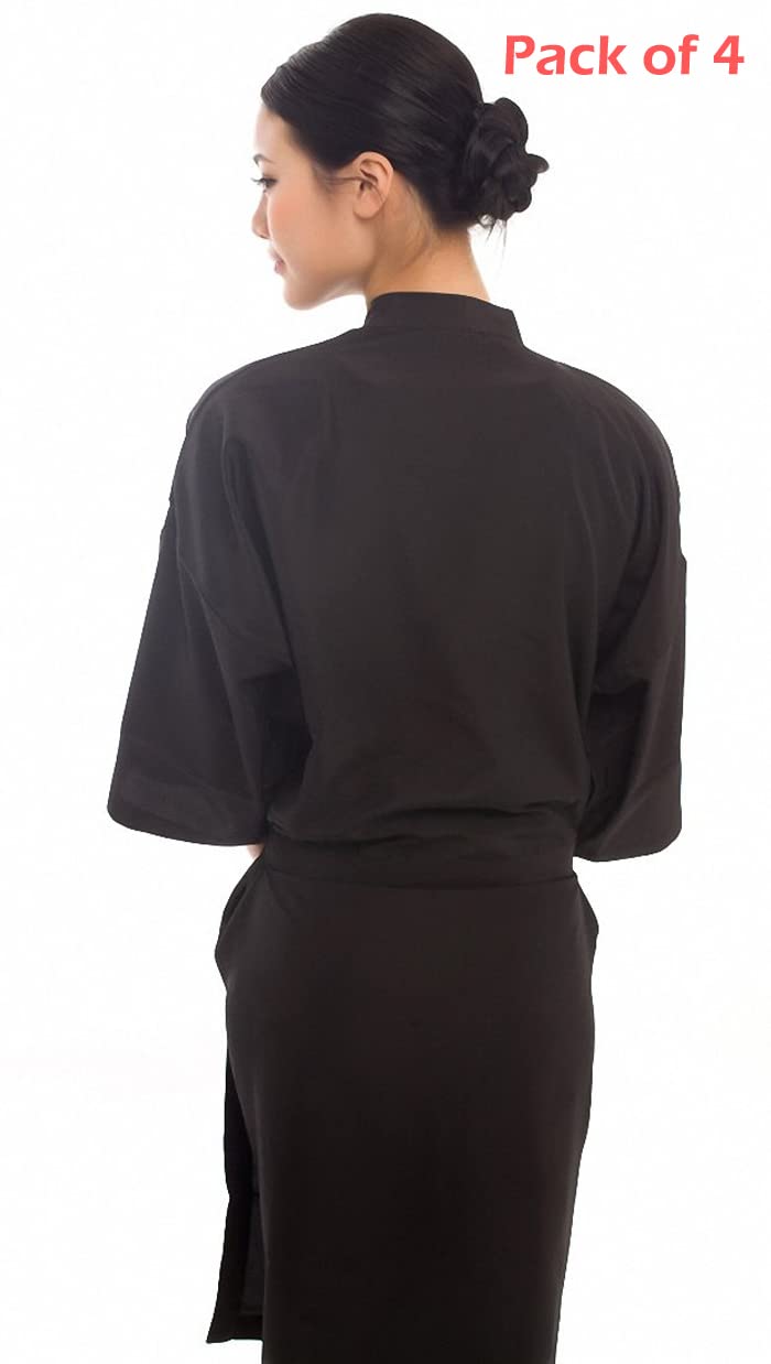 PERFEHAIR Salon Client Gown Robes Cape, Pack of 4, Hairdressing Gown Smock for Hair Stylist to Hair Cutting, Hair Coloring-Black - Image 5
