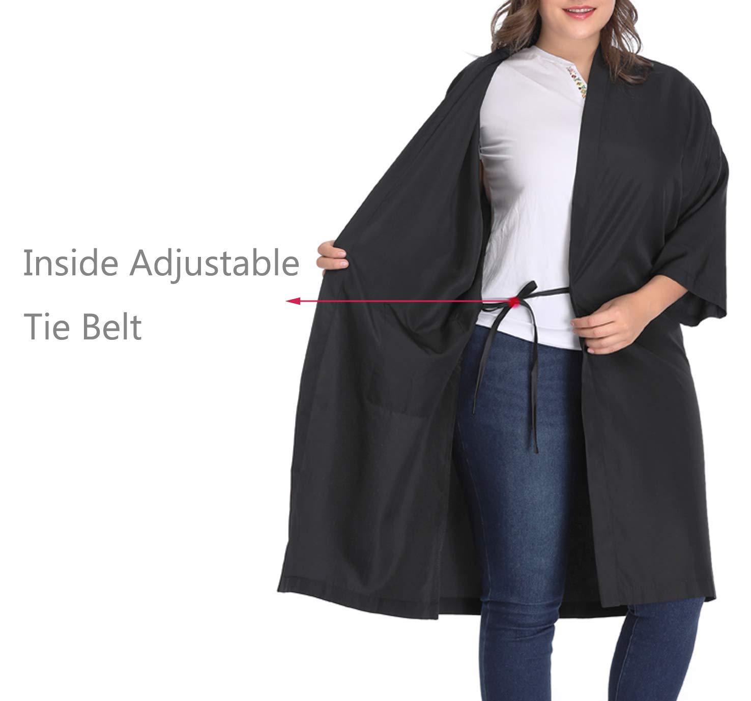 PERFEHAIR Salon Robes Smock for Clients, Pack of 8, Hair Salon Client Gown Cape, Black - Image 5