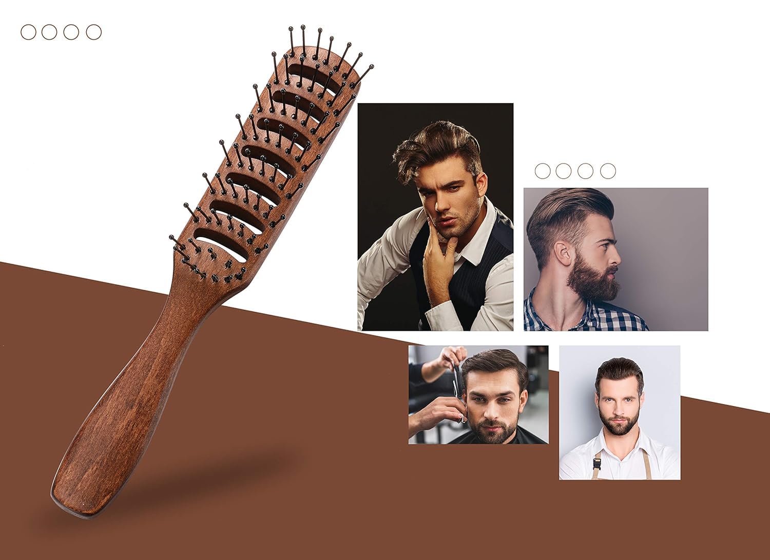 PERFEHAIR Vented Hair Brush 2-Pack - Efficient Blow Drying Vent Brush for Volumizing, Styling Wet/Dry, Curly/Straight Hair for Men & Women - Image 5